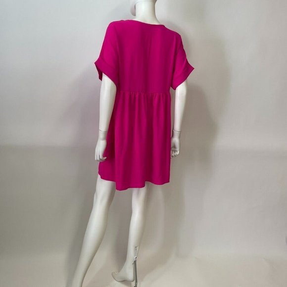 Entro Hot Pink Short Sleeve Babydoll Dress - Picture 4 of 4